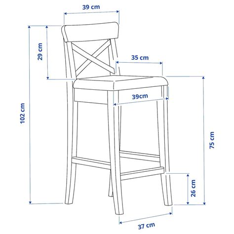 INGOLF Bar stool with backrest, white/Hallarp beige, 291/2" - IKEA ...