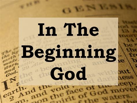 In The Beginning God – North Second Street Church of Christ