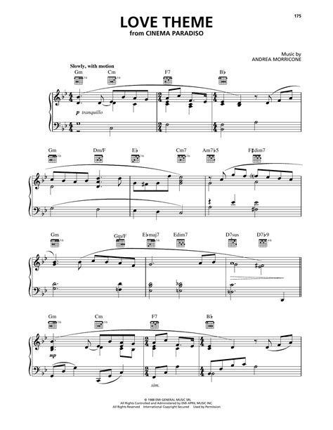 Ennio Morricone Love Theme (Tema D'Amore) (from Cinema Paradiso) Sheet Music Notes, Chords in ...