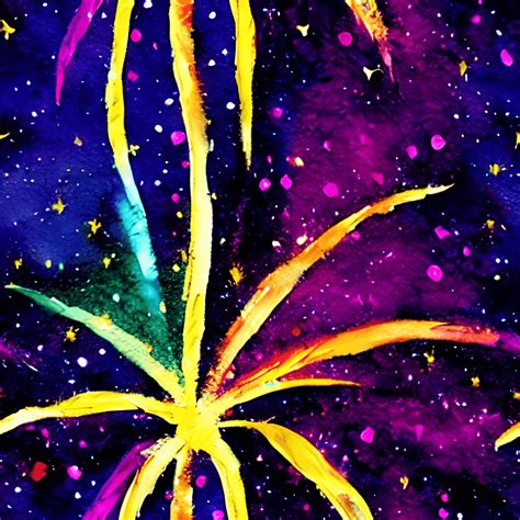 Watercolor Fireworks Photograph Cartoon Seamless No Signature Hyper ...