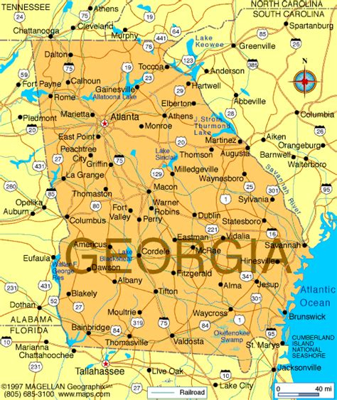 Georgia Map | Infoplease | Georgia map, Georgia state, Map