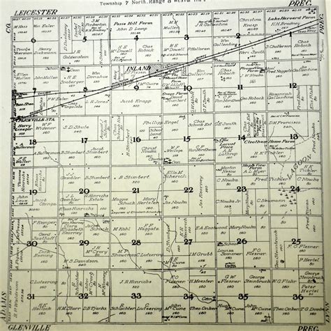 Sutton Nebraska Museum: 1908 Plat Map of Inland Township, Clay County