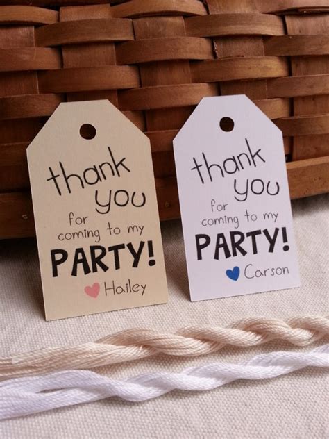 25 Thank You for Coming to My Party Tags Party Favor Tags | Etsy