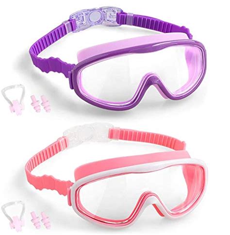 Seago Kids Swimming Goggles 2 Pack Updated No Leaking Anti-Fog Wide ...