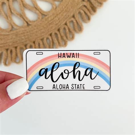 Aloha License Plate Sticker Hawaii License Plate Sticker - Etsy ...