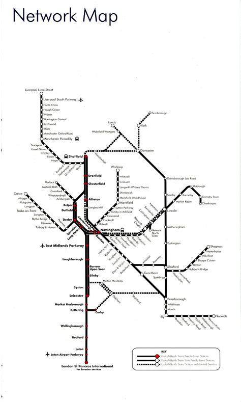 East Midlands train / rail maps