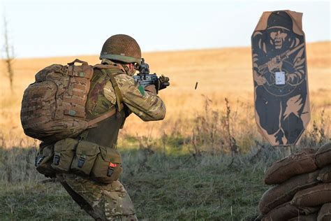 Soldiers from C Company, 3 PARA, during live firing training on Otterburn ranges. Photographer ...