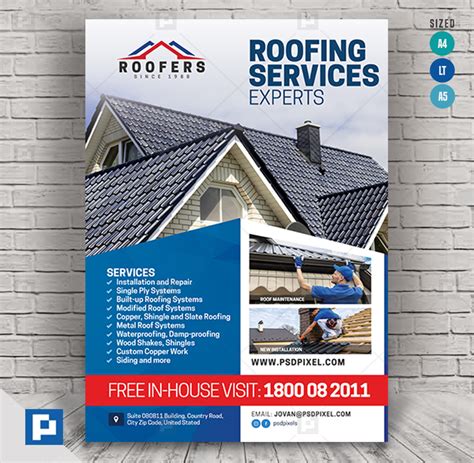 Roofing Services Flyer - PSDPixel | Roofing services, Roofing, Flyer ...