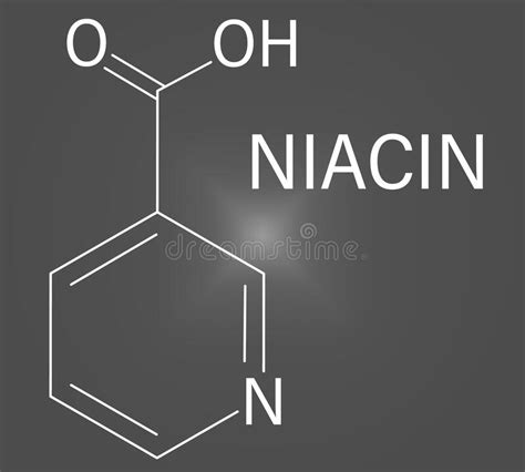 Vitamin B3 or Niacin Molecule. Skeletal Formula Stock Vector ...