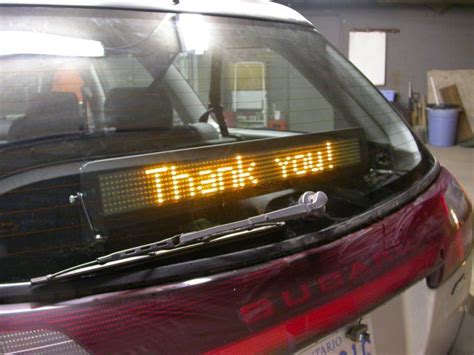 AvBrand.com - Projects - Programmable LED Sign, Mounted in the Rear Window of a Car | LED Signs ...