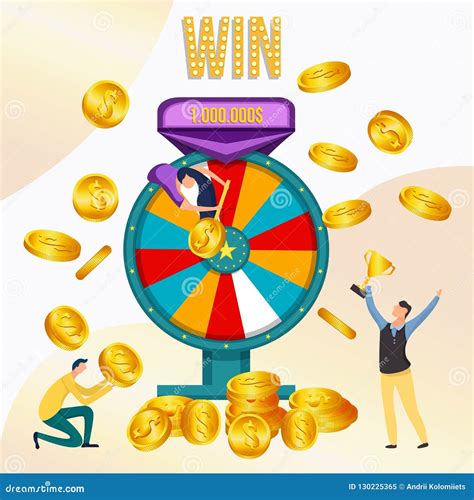 Wheel of Fortune with Gold Coins and Winners. Stock Vector ...