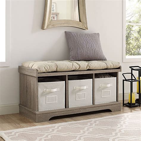 Ash Grey Wayfair $152 Shoe Storage Bench Entryway, Wooden Storage Bench, Storage Bench With ...