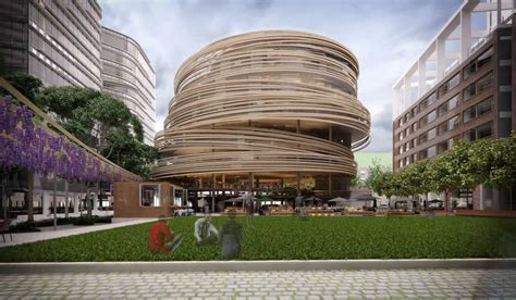 Kengo Kuma unveils plans for spiraling timber-clad library in Sydney | Inhabitat - Green Design ...