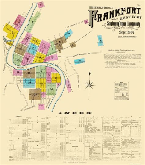 Frankfort Kentucky - Sanborn 1907 - 23 x 26.13 - Walmart.com