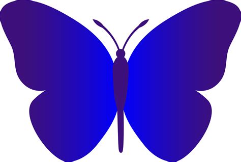 Simple Blue Butterfly - Free Clip Art