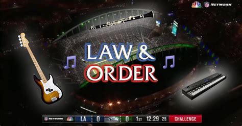 NFL on NBC plays the 'Law and Order: SVU' theme song during challenges ...