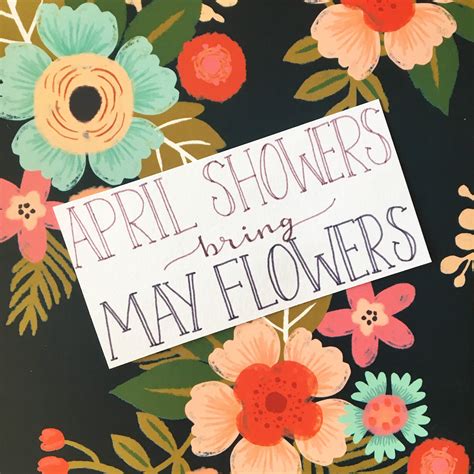 April showers bring May flowers, hand lettered quote, handmade | Hand lettering quotes, Hand ...