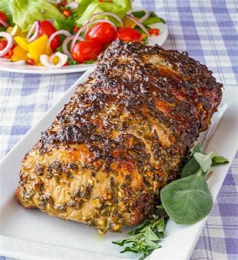 Herb Crusted Pork Loin Roast + a complete menu w/ 3 side dishes!