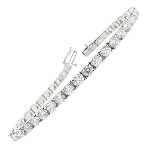 9.10 Carat Round 4-Prong Diamond Bracelet in 14 Karat White Gold For Sale at 1stDibs | diamond ...