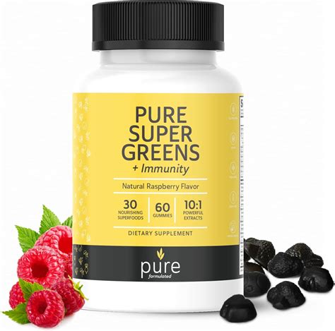 Amazon.com: pure formulated Super Greens Multivitamin Gummies for Men & Women - Adult Immune ...