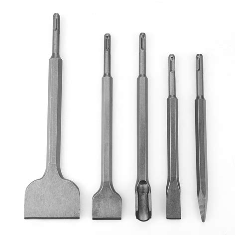 5pc Rotary Hammer Drill SDS+ Plus Bit Bits Chisel Set Concrete Fits ...