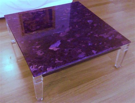 Square coffee table in methacrylate, marble top, for the center hall | IDFdesign