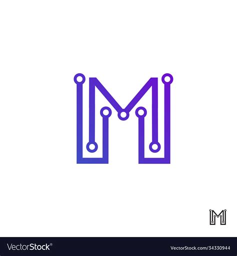 Tech m logo design initial m technology logo Vector Image