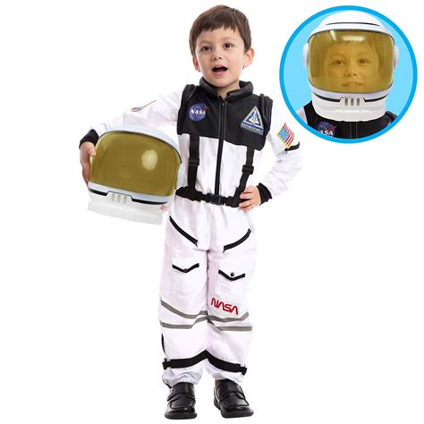 Spooktacular Astronaut NASA Pilot Costume with Movable Visor Helmet for ...