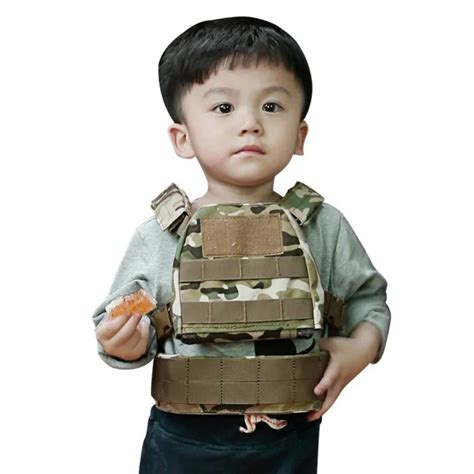 Children Kids Mini Airsoft Tactical Vest with Patrol Belt Molle Combat Vest XS/S Child tactical ...