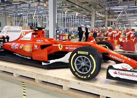 watch LEGO build a life-size ferrari F1 car with 350,000 bricks