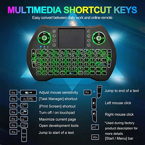 Mini Keyboard Touchpad Function With Light
