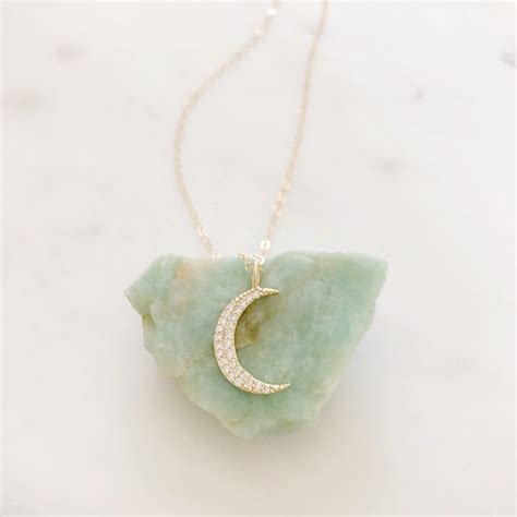 Crescent Moon Necklace Moon Necklace Celestial Jewelry - Etsy