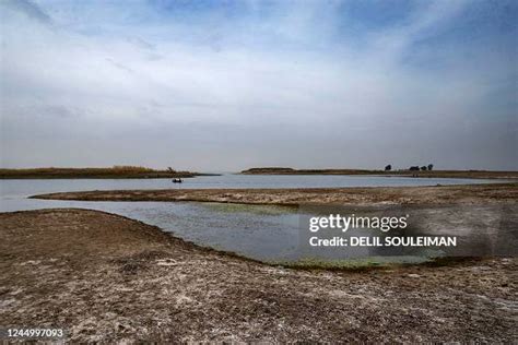 A picture shows drought and low water levels in the Euphrates River... News Photo - Getty Images