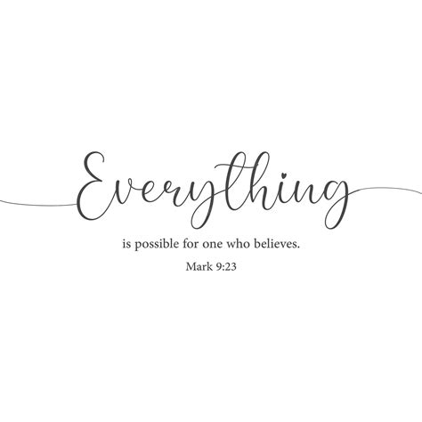 Premium Vector | Encouraging bible verse, mark 9 23, scripture poster ...
