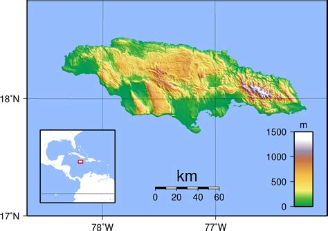 Jamaica Topography - Mapsof.Net