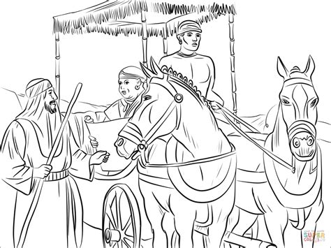 Philip and the Ethiopian coloring page | Free Printable Coloring Pages