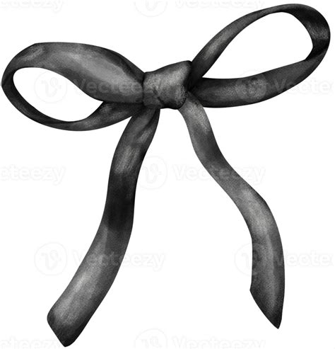 Black Coquette ribbon bow watercolor 37073162 PNG