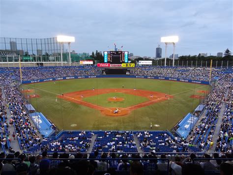 (Credit Russel Tiffin @npb.stadiums.tour) Meiji Jingu Stadium daytime ...