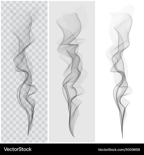 Set realistic black smoke Royalty Free Vector Image