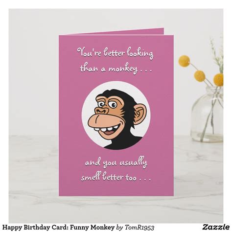 Happy Birthday Card: Funny Monkey Card Happy Birthday Funny, Happy Birthday Sister, Birthday ...