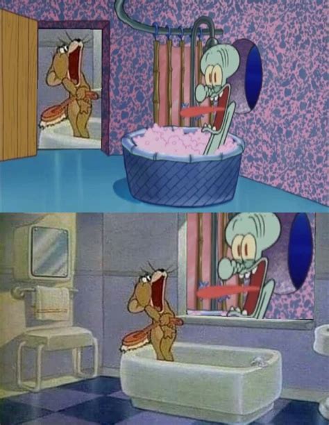 Squidward and Jerry Sreams | X Drops By Squidward's House | Know Your Meme