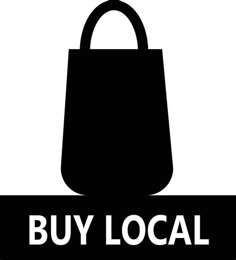 Buy local icon white background. support small business sticker. flat style. 10751345 Vector Art ...