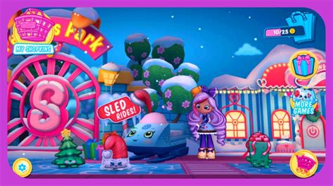 Shopkins World Game Winter in Shopville Sled Rides Gameplay - YouTube