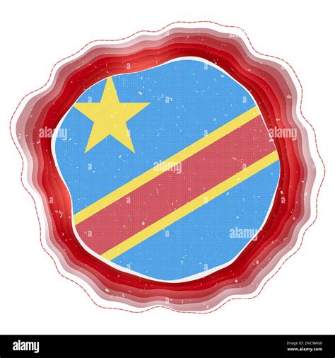 DR Congo flag in frame. Badge of the country. Layered circular sign ...