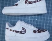 Custom Nike Air Force 1's - Louis Vuitton (Brown) | White sneaker