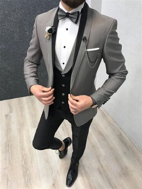 Men 3 pieces wedding suit | Cristian gray, Terno masculino casamento, Ternos casuais masculinos