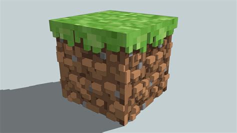 Minecraft Real 3D Textured Grass Block | 3D Warehouse