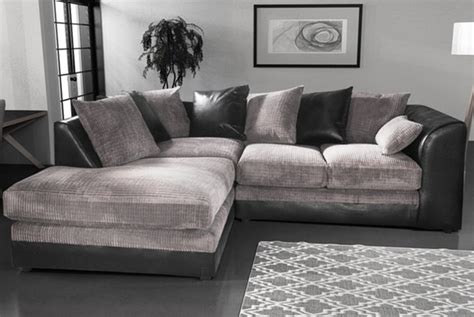 Black & Grey Fabric Corner Sofa Offer - LivingSocial