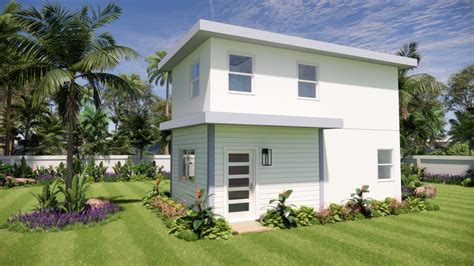 Two Story ADU Floor Plan - 1 Bedroom ADU plan under 700 sqft