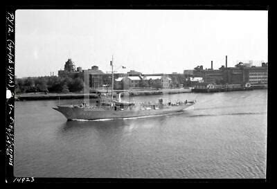 1940 USS Sylph PY-12 US Navy Patrol Yacht Ship Old Photo Negative 646B ...